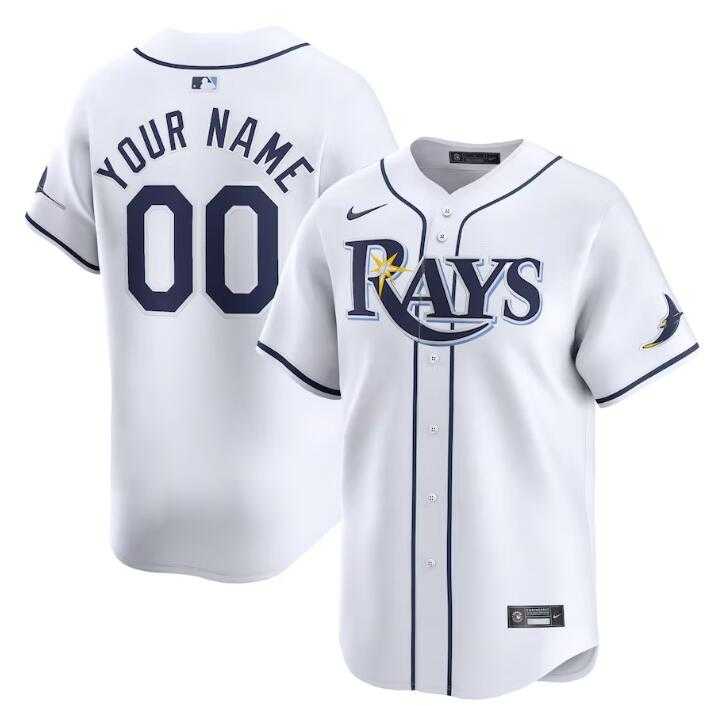 Men%27s Tampa Bay Rays Active Player Custom White Home Limited Stitched Baseball Jersey
